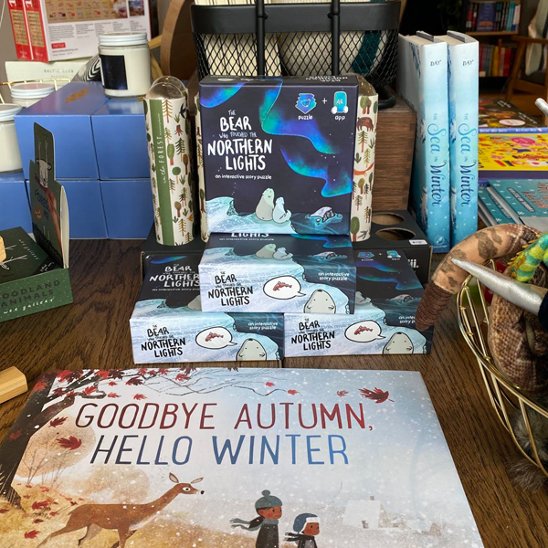 picture of the bear who touched the northern lights in the Little Bookshop in Squamish